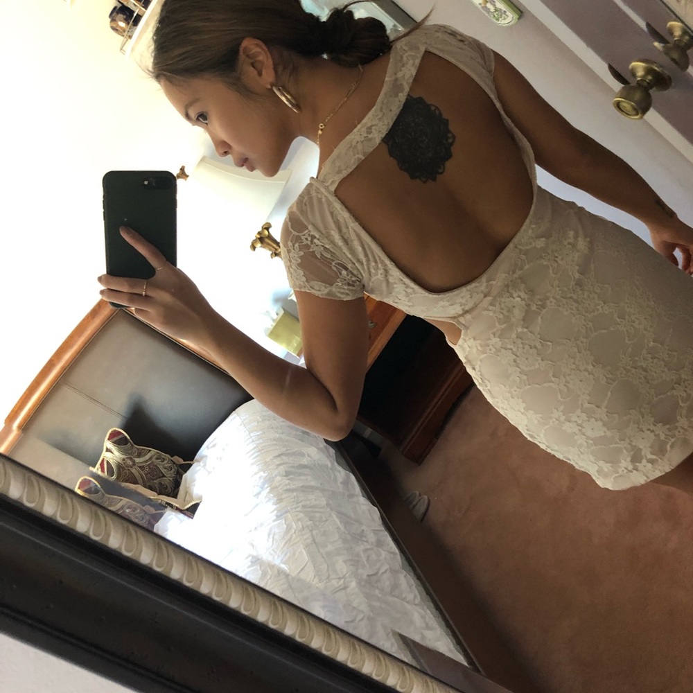 F21 nude lace dress (backless)